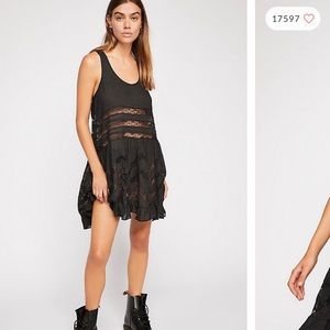 Voile and Lace Trapeze Slip Dress